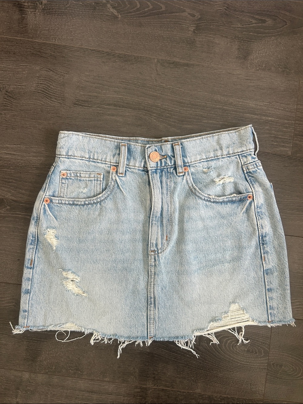GARAGE  Light Wash Denim Mini Skirt XS